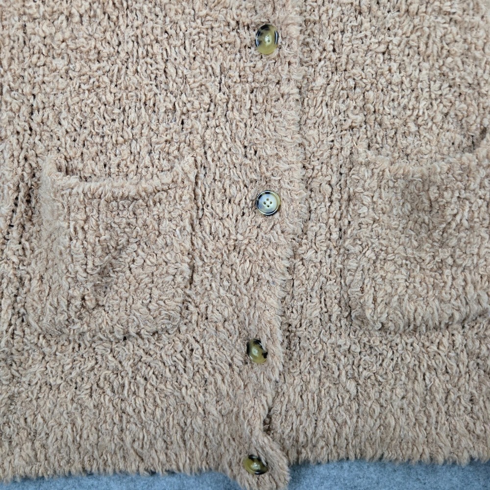 R13 Teddy Bear Cardigan Womens XS Oatmeal Brown Fuzzy Wool Blend Longline Grunge - Picture 2 of 16